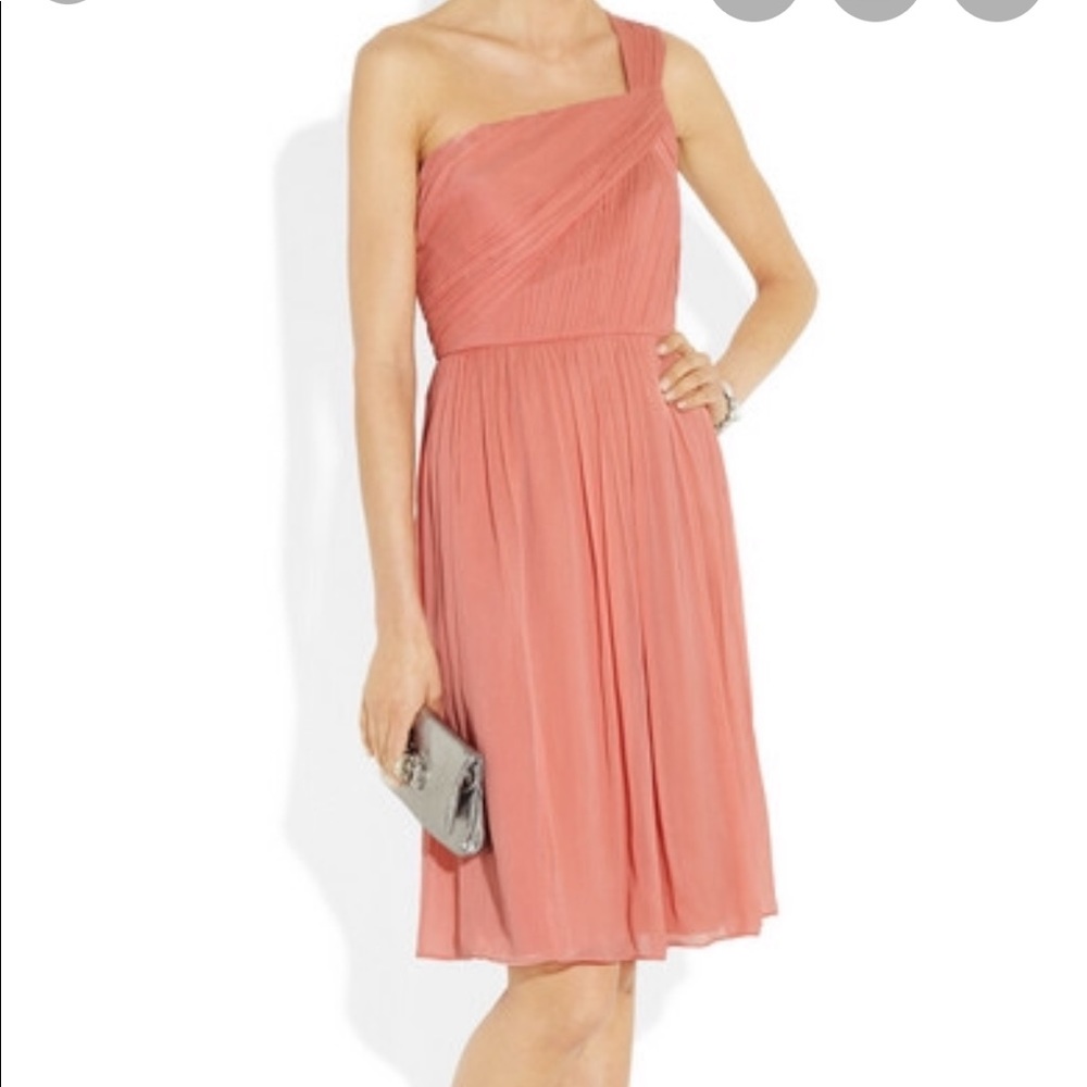 J. Crew Lucienne one shoulder chiffon on dress